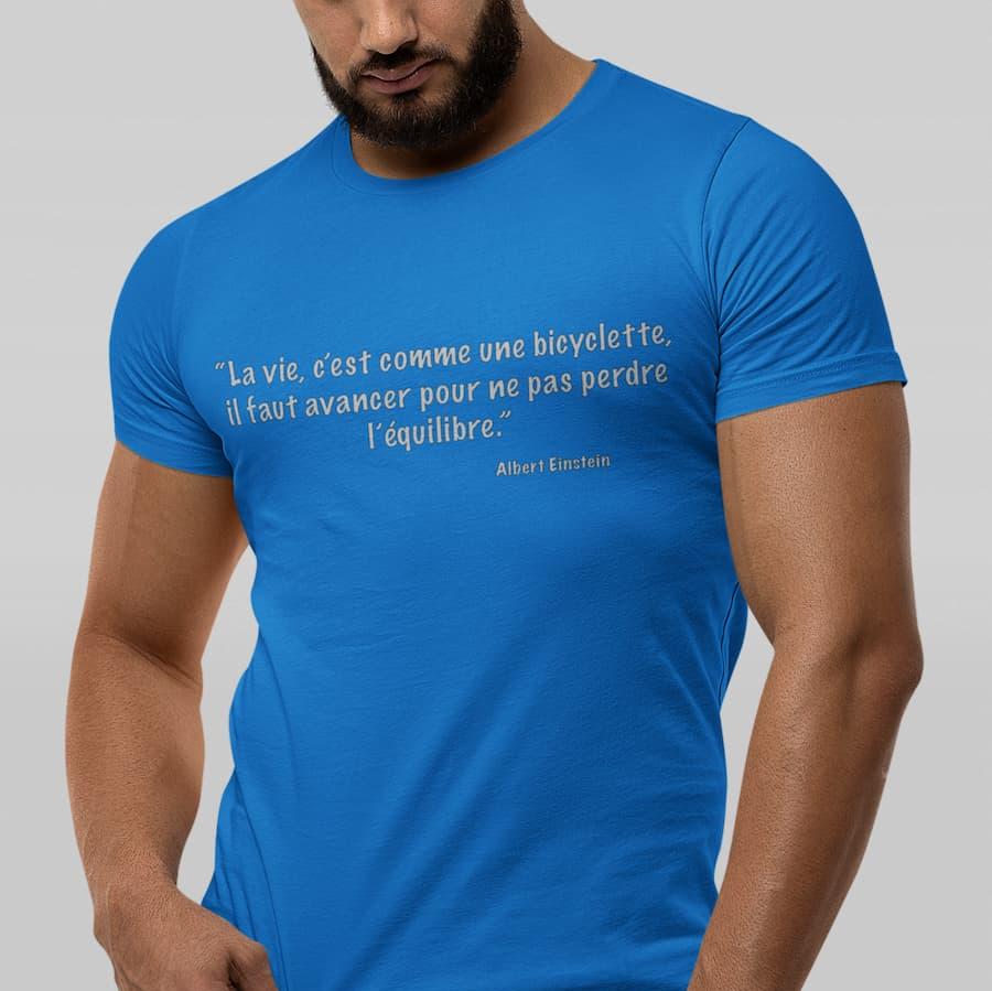 T-shirt unisexe citation "La vie, c'est comme une bicyclette..."