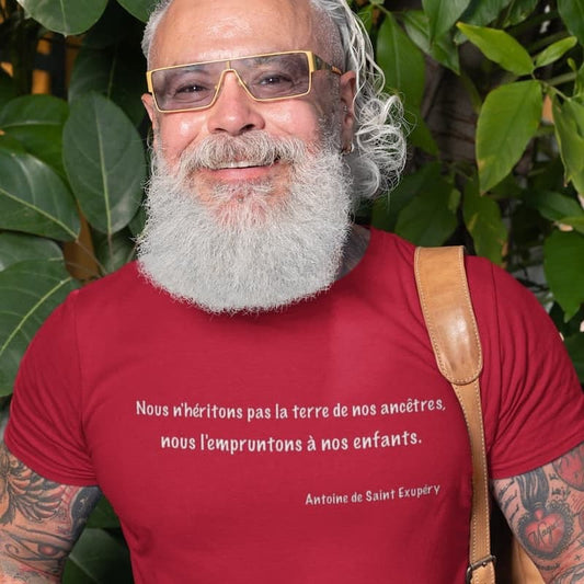 T-shirt unisexe citation "Nous n'héritons pas la terre de nos ancêtres..."